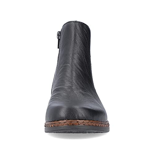 Rieker Damen Chelsea Boots 75170, Frauen Stiefeletten,uebergangsschuhe,uebergangsstiefel,Schlupfstiefel,flach,Stiefel,schwarz (00),42 EU / 8 UK