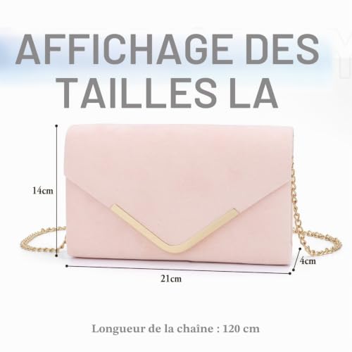 LUI SUI Femmes Faux Cuir Enveloppe Sac À Main De Mariée Mariage Soirée Embrayage Partie Bourse – vue 3