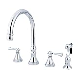 Kingston Brass KS2791BLBS Widespread Kitchen Faucet, Polished Chrome