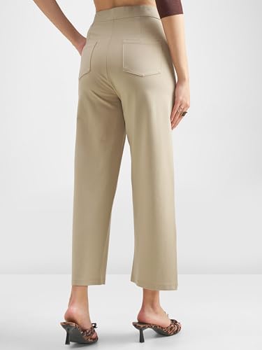 Image of Tokyo Talkies Wide Leg Relaxed fit Cullotes |Ultra Soft, Elasticated, High Waist, Wrinkle Free Trousers |All Day Wear