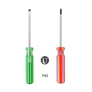 Buspoll small screwdriver tool ​flat head and Phillips screw driver- #2 Phillips, Slotted 1/4” used to repair children’s toys; musical instruments, microphones loose screws
