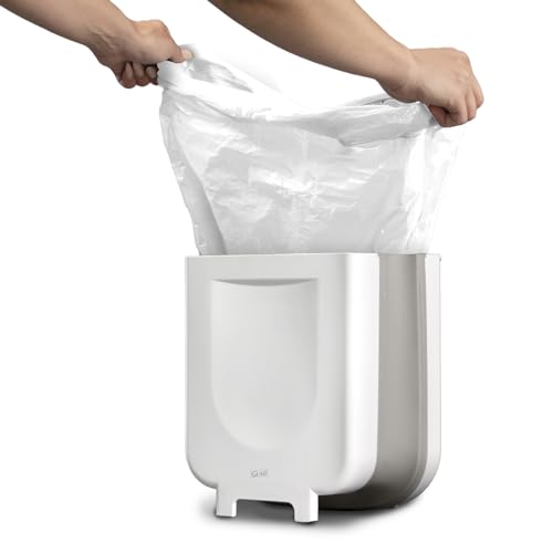 Glad Roomate Collapsible Waste Bin | Compact Travel Trash Can with Space-Saving Expandable Design | Indoor and Outdoor Disposal Basket, 2 Gallon, White - image 9