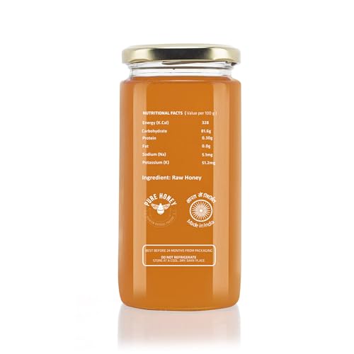 NIYAMAYA Himalayan Honey 500 gm | 100% Pure Natural Raw Honey Unpasteurized & Unprocessed No Added Sugar Multi Flora Himalayan Organic and Fresh