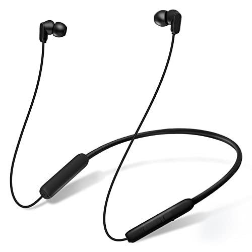TONEMAC Écouteur Bluetooth, N18 Casque Bluetooth sans Fil avec Tour de Cou,  Ecouteur Bluetooth Sport avec Microphone Antibruit, 20 Heures IPX7 étanche Écouteurs Intra Auriculaires sans Fil, Noir