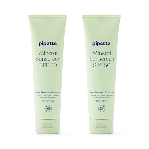 Image of Pipette Fragrance Free Mineral Sunscreen SPF 50 Lotion, 3 Oz (Pack of 2)
