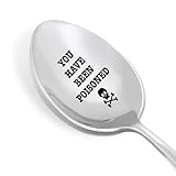 Funny Spoon Gift for Women Men, Birthday Christmas Gift for Coffee Lovers Kids Mom Dad Papa Nana Friend, Engraved Spoons Stainless Steel, You Have Been Poisoned