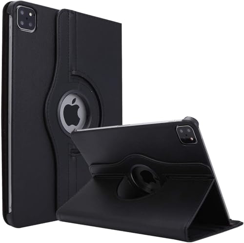 Image of World biz Rotating Case for iPad Pro 12.9-Inch (2022/2021/2020/2018) 360 Degree Rotation Stand Protective Folio Leather Smart Cover, Auto Sleep/Wake (Black)