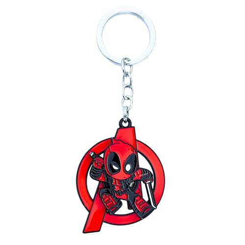 Image of Marvel Keychain deadpool keychain rotating spinning Avengers Keychains metal | Avenger Keychain marvel | avengers keyChain Avengers trend | marvel key chain | KEYCHAIN FOR MEN BIKE