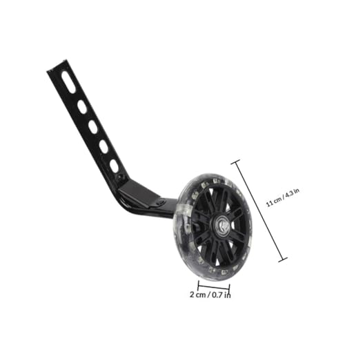 Beaupretty 2 ruedas de entrenamiento resistentes para bicicleta, estabilizadores auxiliares para bicicletas de 12 a 20 pulgadas, color negro con luces intermitentes, para niños miniatura 2