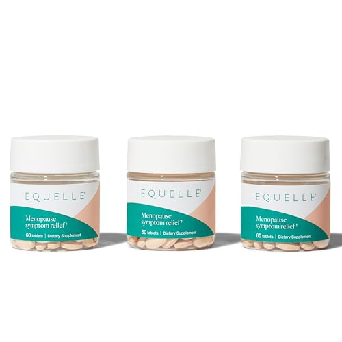 Image of EQUELLE Multi-Symptom Menopause Relief Supplement for Women, Plant-Based S-Equol, Non-Hormonal & Non-Prescription, Fewer Hot Flashes, More Sleep, Relieves Muscle Aches, 3 Month Supply (180 Tablets)