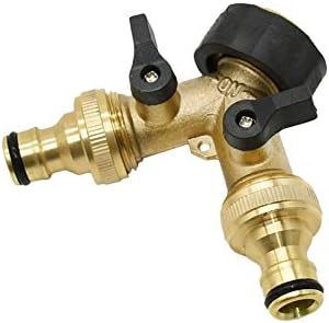 Pipe Fitting 1pcs Female 3/4" 2 Way Tap Water Splitter 5/8" Garden Tap Y Quick Connector Irrigation Valve Hose Pipe Adapter (Color : A)