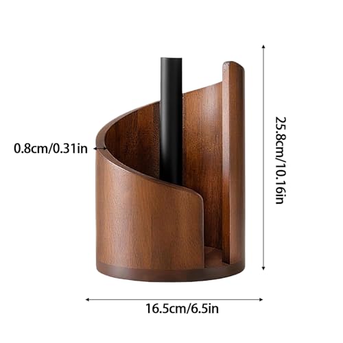 Soporte de madera para toallas de papel rústico con diseño estable para mesa de comedor de 29x20cm 4