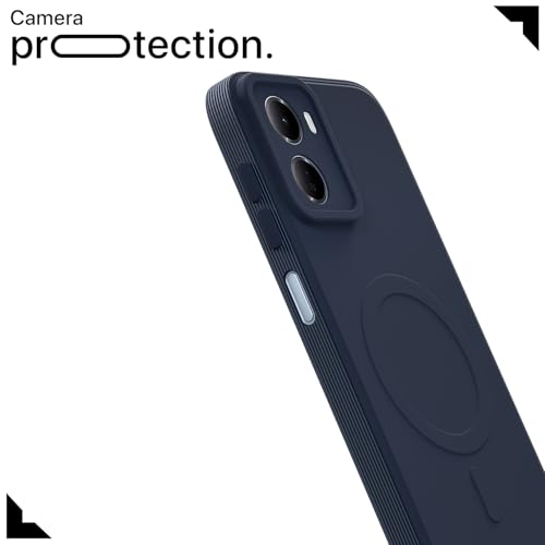 Image of Pikkme Back Cover for Redmi 15A 5G Soft Matte Silicone Mag-Safe Design (Mag-Safe Not Support) Camera Protection | Slim Fit Bumper Cover (Blue)