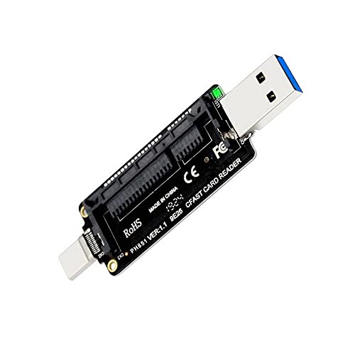 NFHK USB-C USB3.0 Type-C to CFast 2.0 Card Adapter PCBA CFast Card Reader for Desktop Laptop, Black CFast to USB-A+C