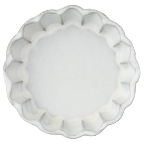 丸伊製陶 信楽焼 へちもん プレート 小皿 直径約10cm 白さび輪花 ホワイト MR-3-4244