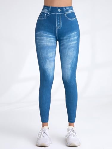 High Waisted Skinny Butt Lifting Jeans Leggings Tummy Control Jeggings for Women with Pockets3