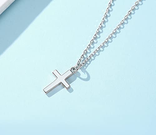 S925 Sterling Silver Tiny Cross Pendant Necklace for Women Dainty Cross Necklaces Mothers Day Birthday Gifts for Women3