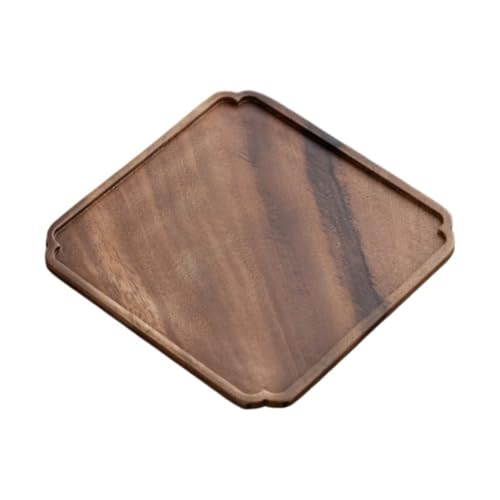 木製 トレー セット ウォルナット お盆 ArcticDeer多目的 茶托 ティートレー 卓上 食事用 お膳 和風 業務用 家庭用 ランチョンマット (C)