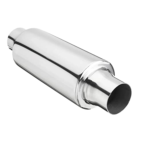 TOTMOX Silencieux d'échappement de turbo de voiture, DB Killer universel en acier inoxydable Pour le tuyau d'échappement de voiture d'un diamètre de 6,2cm/2,44'' directement à travers la forme ronde