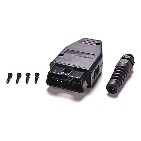Car OBD2 16 Pin Connector - Riloer 16 Pin Male Connector Adapter, Standard 16 Pin Male Plug, OBD Shell, OBDII PCB Diagnostic Tool Cover