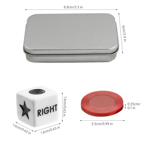 BEABOY Left Right Center Dice Game Set with 3 Dices + 40 Red Chips (Red)