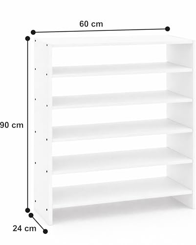 Image of Enigmatic Woodworks Wooden Shoe Rack for Home, Shoes Chappal Slippers Organizer Stand, Small Shoerack Organiser DIY (Do it Yourself) (SR-6T White)