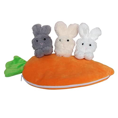 jatour Peluche Lapin en Peluche - Carotte Squish Mauve avec Lapins - Lapin Moelleux dans Un Sac à Main Carotte - Pochette à glissière Carotte Bunny Rabbit Decor Nursery for Kids Boys Cover