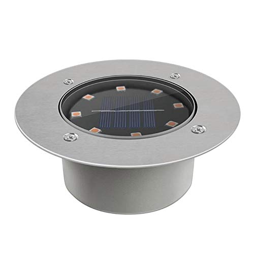 4 luces LED solares impermeables IP65 para jardín subterráneo, blanco cálido, focos de camino en el suelo para iluminación de paisaje, iluminación enterrada al aire libre