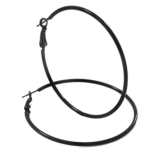 Image of I Jewels Stylish Classic Round Hoop Earring Lightweight Everyday Wear Earrings for Women