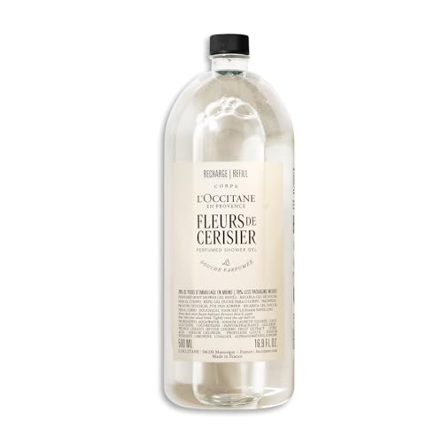 L'OCCITANE - Recarga Gel de ducha espumoso y suave Flores de cerezo - 500 ml - Fabricado en Francia