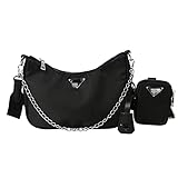Shoulder Bags Net Celebrity one-Shoulder Diagonal Womens Bag Fashion All-Match Underarm Bag, Retro Dumpling Crescent Bag (Color : Black)