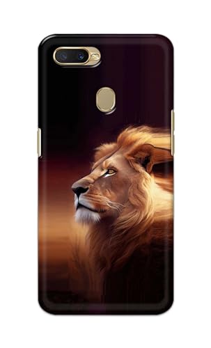 Image of PRINTFIDAA Printed Hard Back Cover Case for Oppo A7 | Oppo A5s | Oppo A12 | Oppo A11k | Oppo A12s Back Cover (Danger Lion) -112