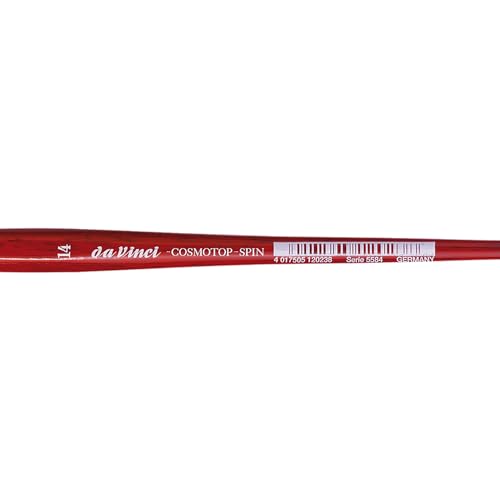 Image of da Vinci Watercolor Series 5584 CosmoTop Spin Paint Brush, Pointed Oval Synthetic with Red Handle, Size 14