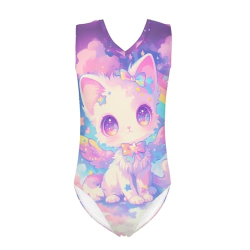 Image of Girls Bathing Suit Size 3-14 Swimsuits for Girls One-Piece Swimwear Summer V-Neck Sleeveless