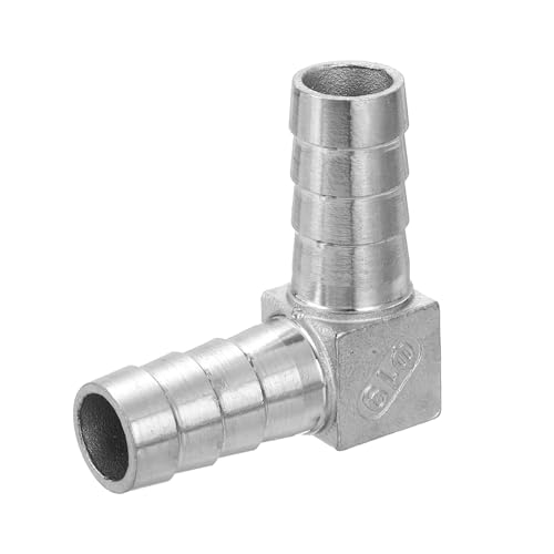 QUARKZMAN Raccord De Tuyau À Angle Droit De 90 Degrés avec Embout De 19mm, en Angle L en Acier Inoxydable 304 pour Systèmes À Vide, Connexions Industrielles, Pneumatiques, Argent