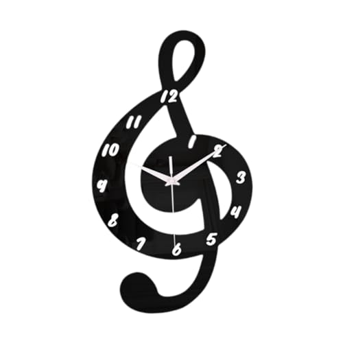 Horloge Murale Note de Musique Ornement Acrylique Cadeau Idéal Mélomanes