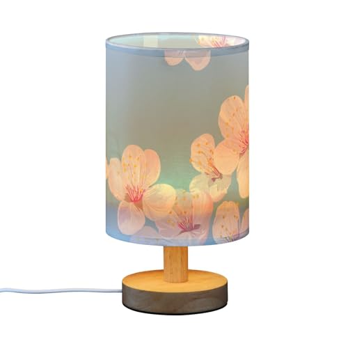 Lámpara de Mesa de Noche LED con USB Azul Floral miniatura 1
