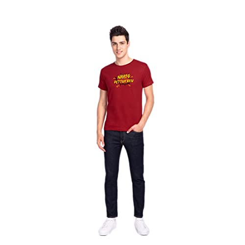 Image of Bewakoof Men's Naato Pettukoku Half Sleeve T-Shirt Red
