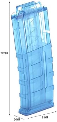 WORKER 12 Short Darts Magpul Style Stefan Magazine Quick Reload Clip for Nerf Modified Toy (Blue Transparent)