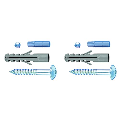 Alberts 554385 Schraubenset | Zubehör für Fenster-Gitter zur Befestigung | Schrauben-Set verzinkt | 4 Stück Schrauben & Dübel | 50 x 7 mm | 4er Set (Packung mit 2)