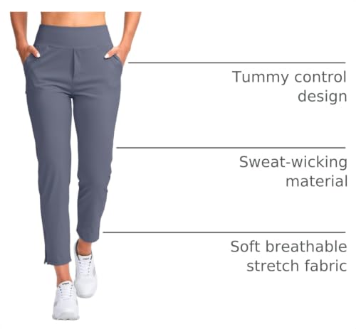 Image of YYV Women's Golf Pants High Waist Stretch Ankle Pants with Pockets