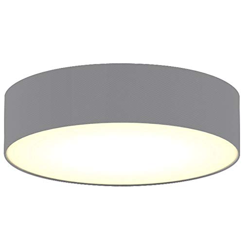 Preisvergleich Produktbild Moderne Deckenleuchte, 40cm Ø Textilschirm, Leuchtmittel der Energieeffizienzklasse A++ - E, grau