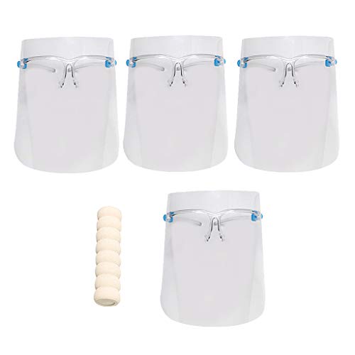 LOVIVER 4x Proteção Completa Da Máscara Do Escudo Facial Óculos Claros Óculos Frame Hat Visor