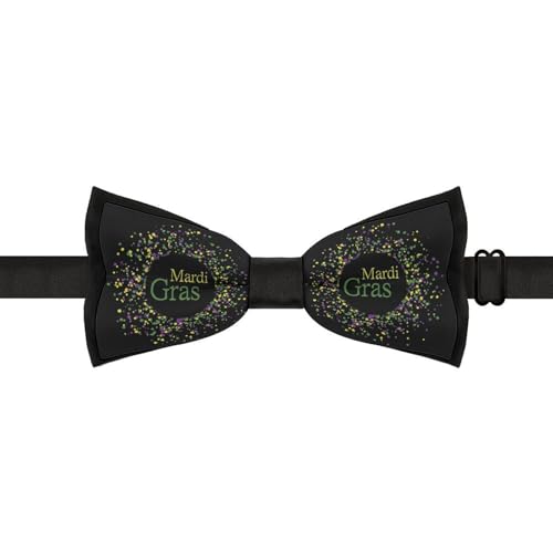 Mardi Gras Bow Tie for Men Adjustable Necktie Funny Tie Neck Ties for Weddings Party