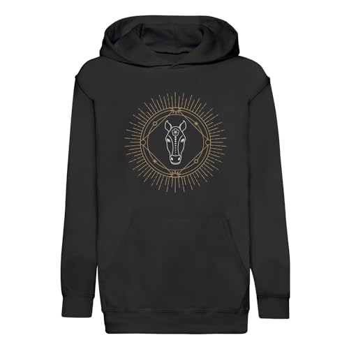 Sweat à capuche enfant cheval zodiaque chinois vêtement horoscope animal dessin imprimé