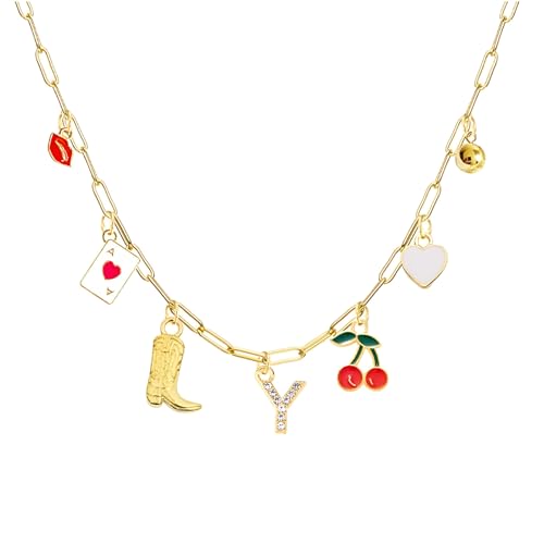 Collier boho lèvres rouges et cœur en cristal pour vos journées à la plage