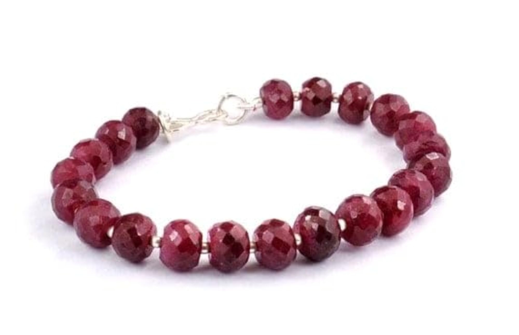 African Ruby 8mm Round Bead Bracelet, Unisex Healing Gift