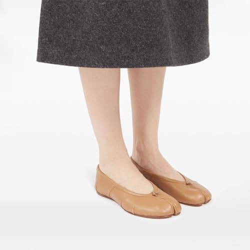 Image of VBDB Tabi Ballet Flats for Women Dressy Casual Shoes Split Toe Wide Flats Light Weight Japanese Shoes