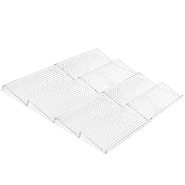 Spice Drawer Organizer, 4 Tier- 8 Pack Clear Acrylic Drawer Seasoning Organizer, 11'' to 22'' Expandable Kitchen Spice Rack Tray for Drawer Countertop