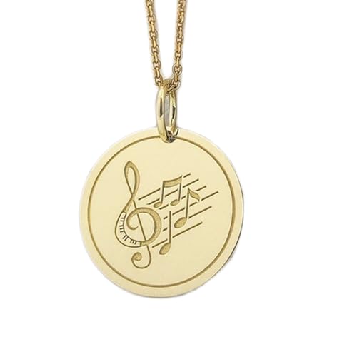 Collier note de musique en argent 925 et plaqué or avec sa chaîne de 45 cm LKBEADS